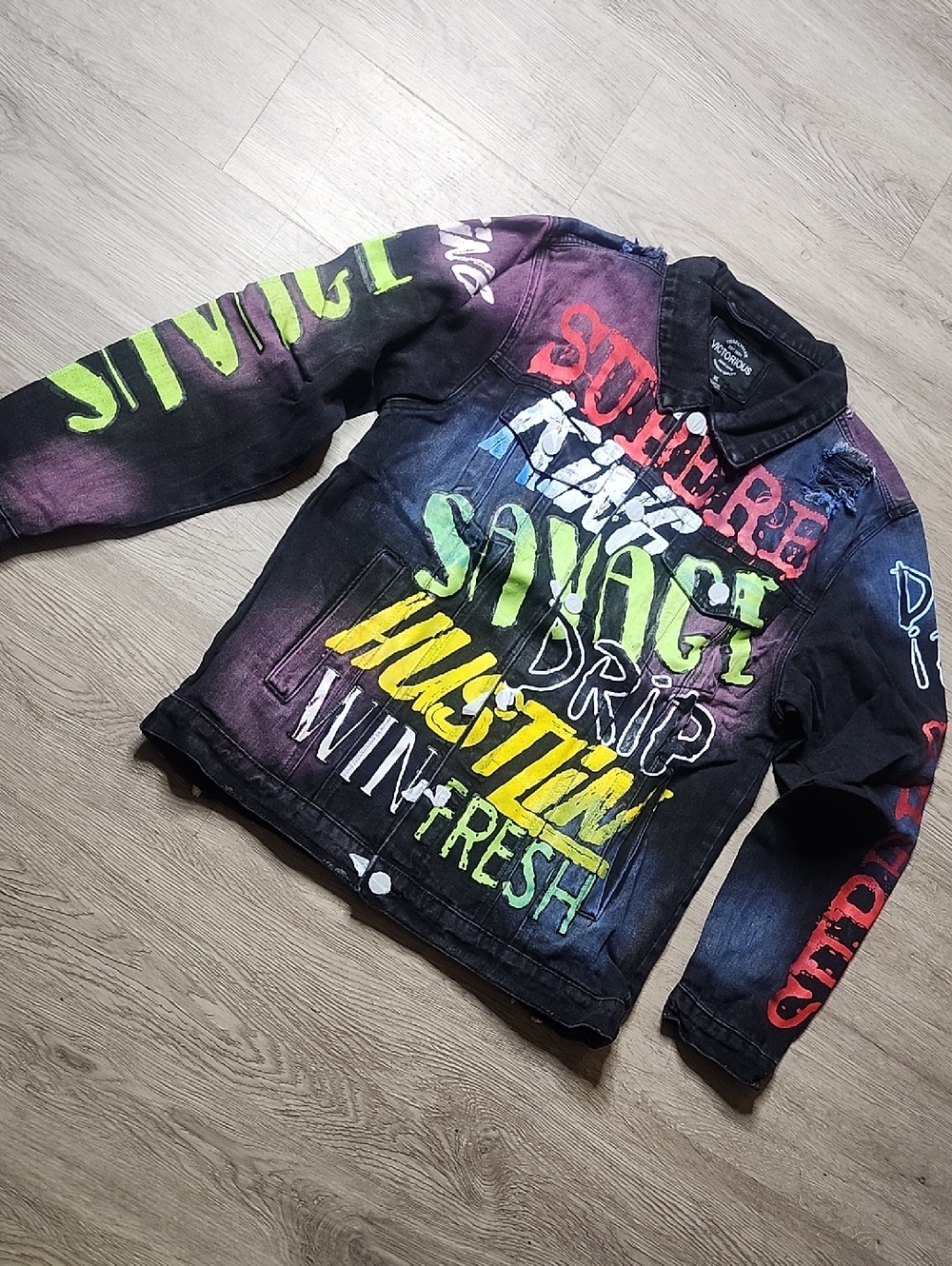 Victorious Airbrush Scribbled Denim Jacket